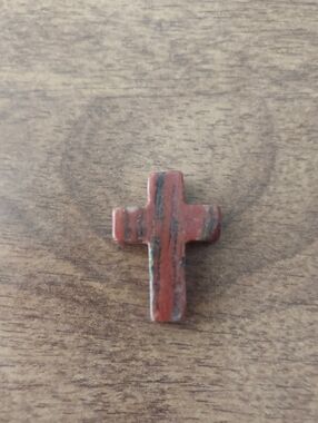 Red Stone Cross Accent